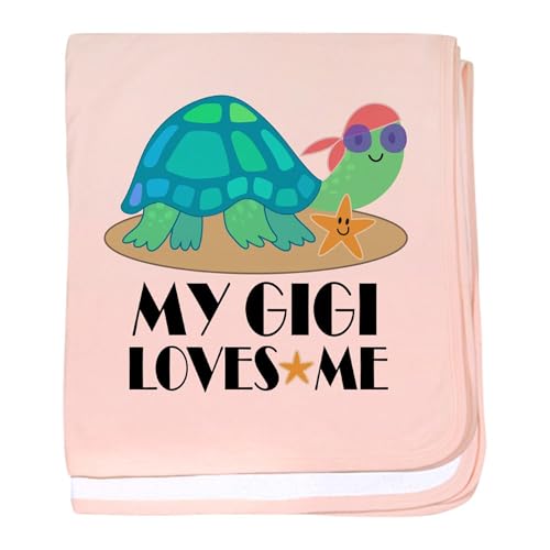 CafePress Gigi Loves Me Turtle Baby Blanket, Super Soft Newborn Swaddle