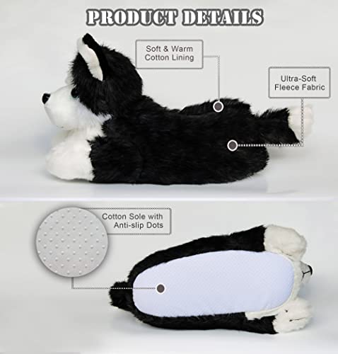 Onmygogo Fuzzy Winter Animal Dog House Slippers for Men and Women4