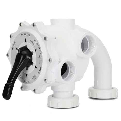 Lanmun 261055 Multiport Valve Compatible with Triton C II HD 2-Inch Side Mount Valve 261055 Multi-Way Valve with 6 Functions for Sand & DE Pool Filters