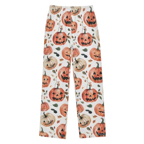 Halloween Pajama Pants Halloween Pumpkin Maple Long Sleep Pants Lounge Bottoms
