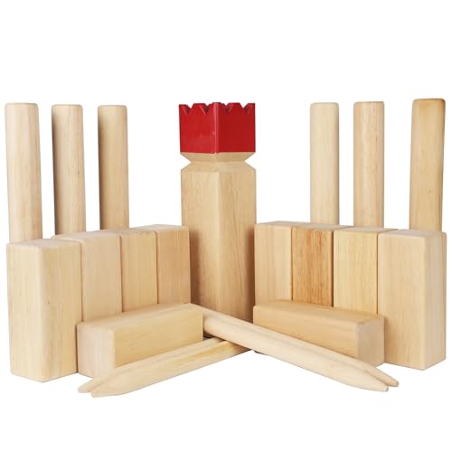 Image of Juegoal Kubb Game Set Backyard Game Set Outdoor Tossing Game Set with Carrying Bag