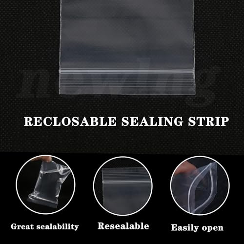 newlng 100piece Resealable Plastic Bags 17cm * 25cm Grip Seal Bag Clear Small Plastic Bags Sealable Suitable for Books Clothes Hats Scarves Shoes Travel Office Storage Sorting - Image 3