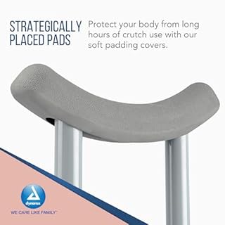 Dynarex Bariatric HD Steel Tall Adult Crutches - Extra Heavy Duty Bariatric Crutches with Underarm Pads, Adjustable Hand Grips, Anti-Slip Tips - 1000lbs Capacity, 1 Pair