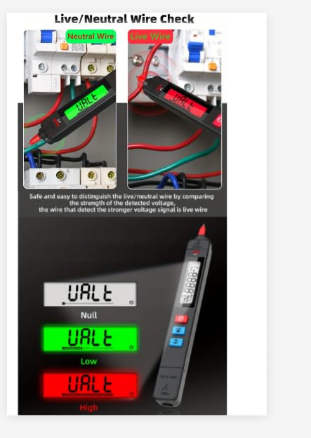 Z1 Digital Multimeter Universal MeterVoltmeter Test Pen, BLACK
