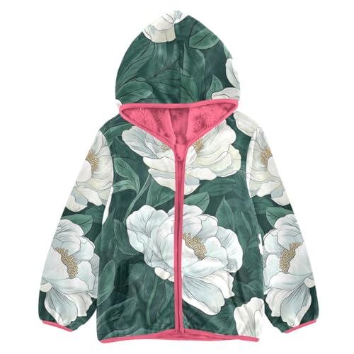 GuoChe White Vintage Flower Sherpa Lined Toddler Hoodie