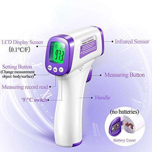 Infrared Forehead Thermometer for Adults, No Contact Forehead Thermometer with Fever Alarm, Accurate Reading and Memory Function for Adults, Children-NO Battery Include - Thumbnail 2