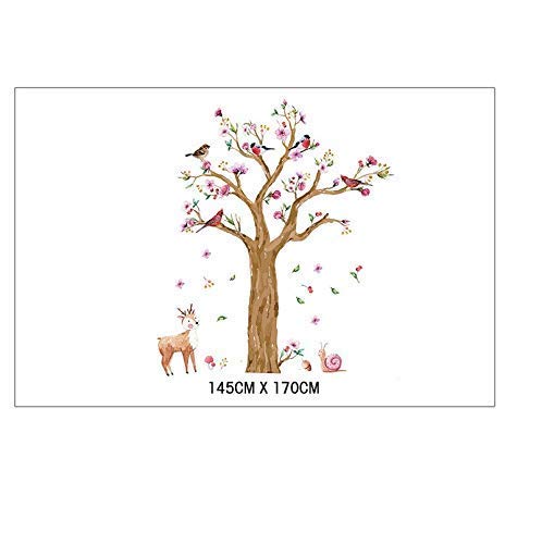 azutura Fleur Rose Rouge Sticker Muraux Arbre Floral Autocollant Mural Salon Chambre Décor