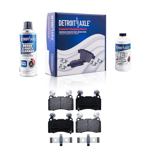 Image of Detroit Axle - Front Ceramic Brake Pads with Hardware Set Replacement for Chevrolet Camaro CT6 ELR - 4pc Set