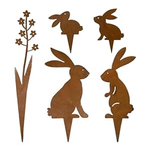 Gzwy Rustykalne Figurki Ogrodowe Zajączki 2 szt.