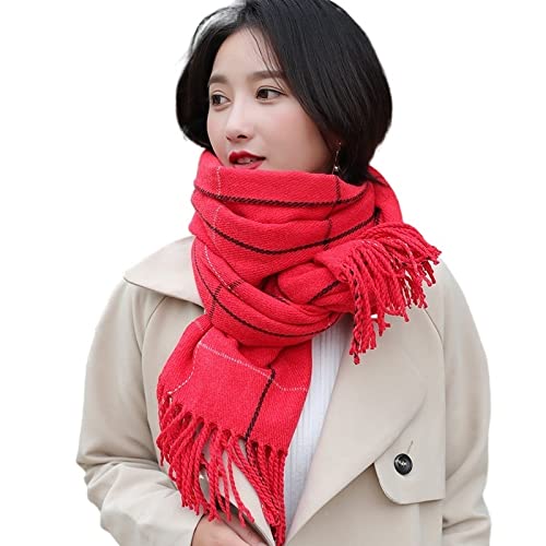 Foulard Donna Sciarpa Da Donna Sciarpa Plaid Sciarpa Invernale Short Scialle Wrap Addensato Caldo Cashmere Pashmina Coperta Sciarpe Tassel Unisex Sciarfs Sciarpa Unisex