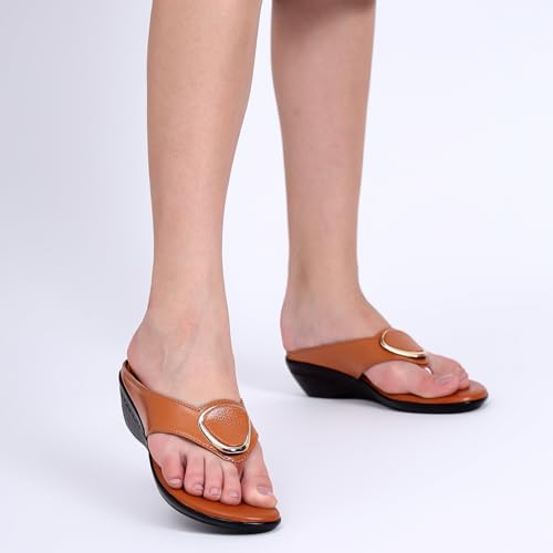 Image of TRASE Women's Fashion Sandal | Faux Leather, Comfortable & Stylish Wedges | Ideal for Casual & Formal Occasions 2 inches heel