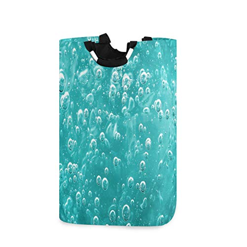 Mnsruu Panier à Linge en Forme de Bulles de Liquide Turquoise Grand Panier de Rangement avec poignées pour paniers Cadeaux, Chambre à Coucher, vêtements