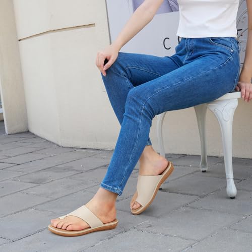 Image of Reimferce Summer Flat Sandals for Women: Comfortable Walking Dressy Slides for 2026 - Ladies Orthopedic Casual Shoes Indoor Outdoor