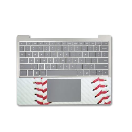 Image of MightySkins Carbon Fiber Skin Compatible With Microsoft Surface Laptop Go 3 (2023) Full Wrap Kit - Baseball Closeup | Protective, Durable Textured Carbon Fiber Finish | Easy To Apply | Made in the USA