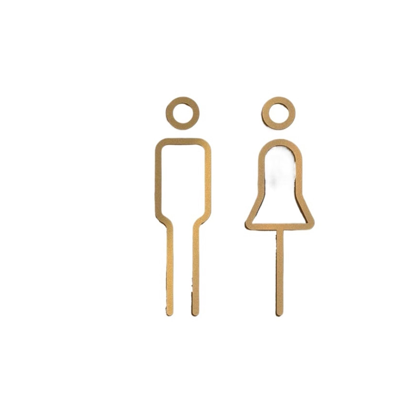 Schwarz Gold Farbe Wc Zeichen Platte Messing Waschraum Tür Wand Label Aufkleber Wc Halter Signage Board(Gold)