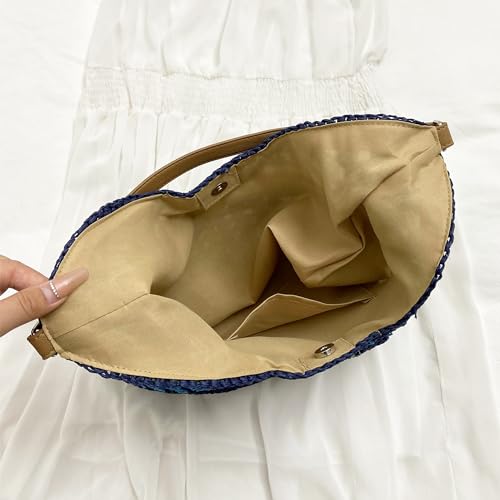 Image of Rejolly Straw Hobo Bag for Women Tote Bag Summer Vacation Beach Handbags Boho Bohemian Style Shoulder Purse