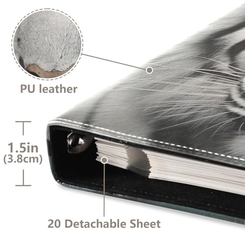 Álbum de Fotos Adhesivo para Hacerlo Tú Mismo, Álbum de Recortes con Encuadernación de 3 Anillas, Libro de Fotos Blanco Tigre, 40 Páginas, 8x10 pulgadas, para Guardar Recuerdos miniatura 4
