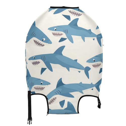 senya Travel Luggage Cover Suitcase Protector Sharks Swimming Washable Baggage Covers Fits 26-28 Inch Luggage2