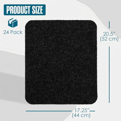 Image of Urinal Mats for Men Bathroom Floor Pads Toilet Matt Black 17.25x20.5 inch 24Pk