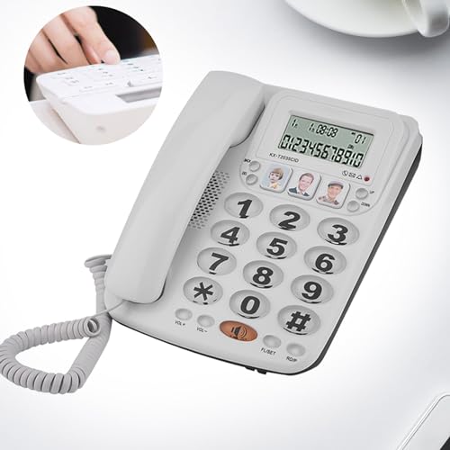 Téléphone filaire à 2 lignes avec affichage d'appel entrant redial - 2
