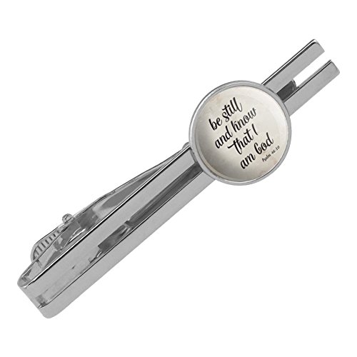 GRAPHICS & MORE Be Still and Know That I am God Round Tie Bar Clip Clasp Tack Silver