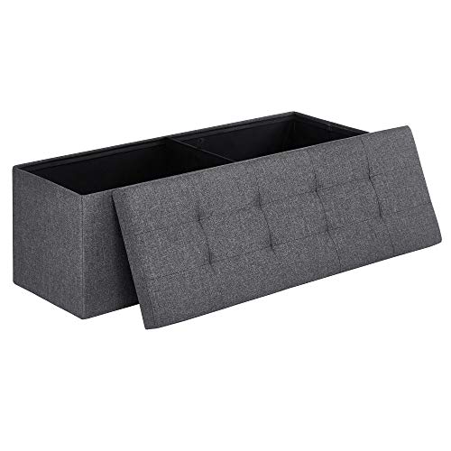 SONGMICS MAZIE 43-Inch Folding Storage Ottoman Bench