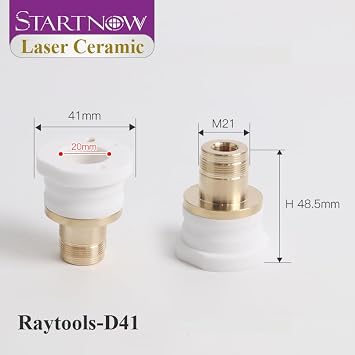 Startnow Laser Cutting Ceramic Ring OEM Raytools Marking Engraver Ceramic Dia.21.4mm 41mm Thread M8/11/21 Fiber Cut Machine Head (Raytools D21.4-M11)