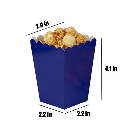 Image of We Moment Navy blue Popcorn Boxes Cardboard Container For Party Supplies,Pack of 36