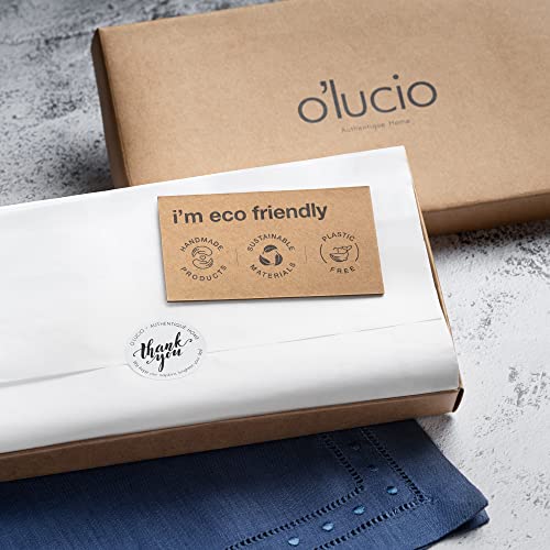 Linen Napkins Cloth - Navy Blue 18 X 18 Inch, Set Of 4 Hemstitched Dinner Napkins With Embroidered Swiss Dot By O'lucio - Machine Washable, French Flax Natural Fabric #TOP5