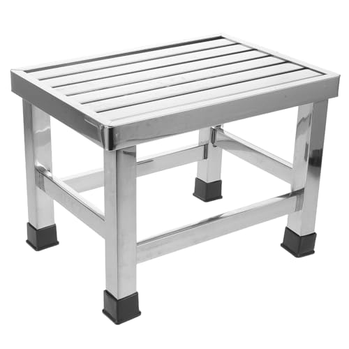 HEMOTON Silla para Ducha y Baño de Acero Inoxidable Resistente, Taburete Cambiar Zapatos y Recoger Verduras, Adecuado para Personas Mayores