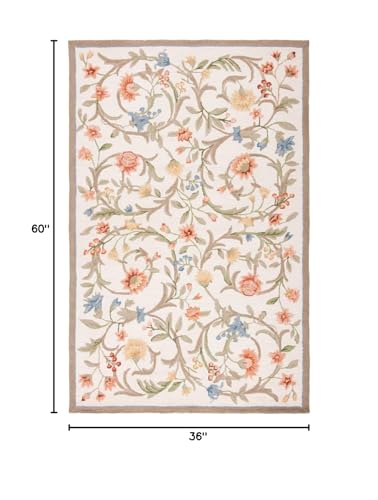 Tapete oval SAFAVIEH 3' x 5' de lana hecho a mano miniatura 3