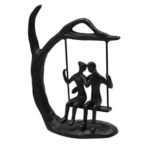Couple Metal Sculptures Home Decor for Him or Her, Gifts for Anniversary, Romantic Office Knick Knacks as Marriage Wedding Gift, Birthday Gift for Girlfriend, Boyfriend, Wife or Husbend