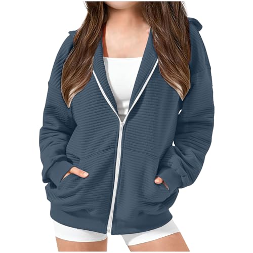 Zip up Hoodies for Girls Trendy 2025 Hooded Sweatshirt Oversized Casual Kids Jacket Winter Cute Teens Girl Clothes