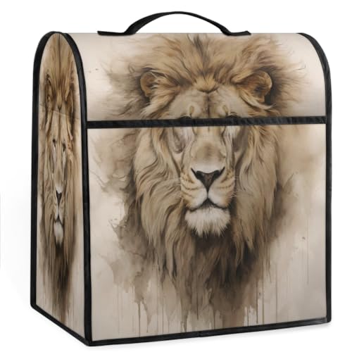 Coffee Maker Cover Africa Lion Printing Kitchen Appliance Covers Small Appliance Covers Blender Cover Juicer Cover Dust Covers for Kitchen Appliances with Top Handle and Pockets,Washable,C669