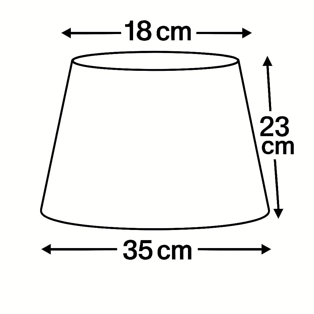 35 cm Lampenschirm, Kegel, Baumwollstoff mit weißer PVC-Rückseite, handgefertigtes Produkt, für Tischlampe, Stehlampe (Elfenbein)