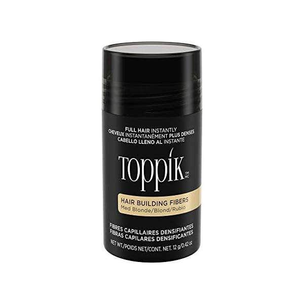 Toppik Hair Building Fibers, Medium Blonde, 12g | Fill In Fine or Thinning Hair | Instantly Thicker, Fuller Looking Hair | 9 Shades for Men & Women