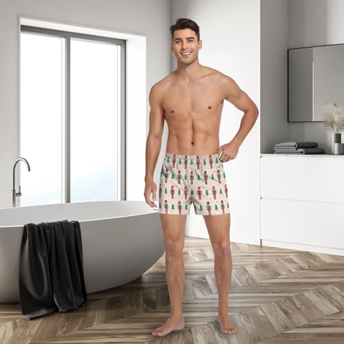 Image of Men's Boxer Shorts, Cotton Boxers Underwear Soft Sleep Short Loose Boxers Button Fly S-XXL