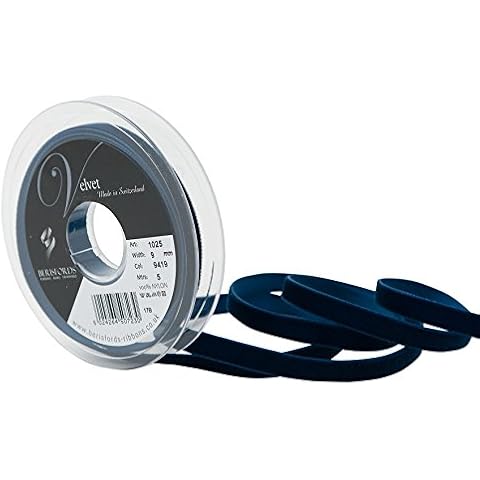Berisfords Velvet Ribbon, Navy, 10.2 x 1.5 x 10.2 cm Cover