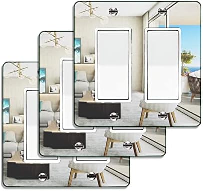 3 Pcs Acrylic Mirror Wall Plate Light Switch Plates Decorative Electrical Outlet Cover Plates Acrylic 2 Gang Wall Outlet Covers Mirrored Switch Plates