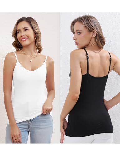 Image of BQTQ 5 Pcs Womens V Neck Camisoles Spaghetti Strap Slim-Fit Undershirts
