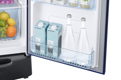 Image of Samsung 183 L, 2 Star, Digital Inverter, Direct-Cool Single Door Refrigerator (RR20H1812HV /HL, Himalayan Poppy Blue, Base Stand Drawer, Single Touch Defrost, 2026 Model)