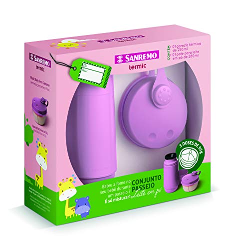 Sanremo - Conjunto de Garrafa Térmica de 250 ml e Pote Plástico c...