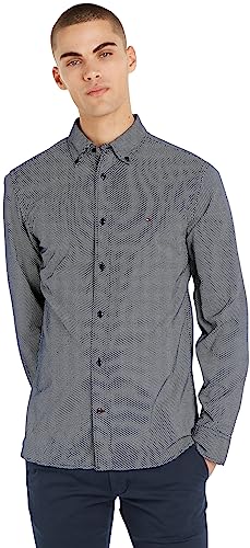 Tommy Hilfiger CORE FLEX MINI GEO PRT RF SHIRT Freizeithemden Herren, Blau...