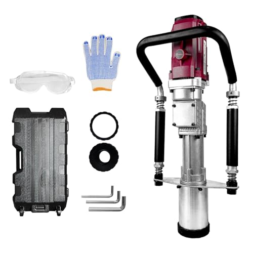 JKCHENPRO 1250W Electric Pile Driver Hammer, 110V Handheld Pile Driver, 1700 BPM Sufficient Power Electric T Post Driver with 45mm, 55mm,88mm pile sleeve