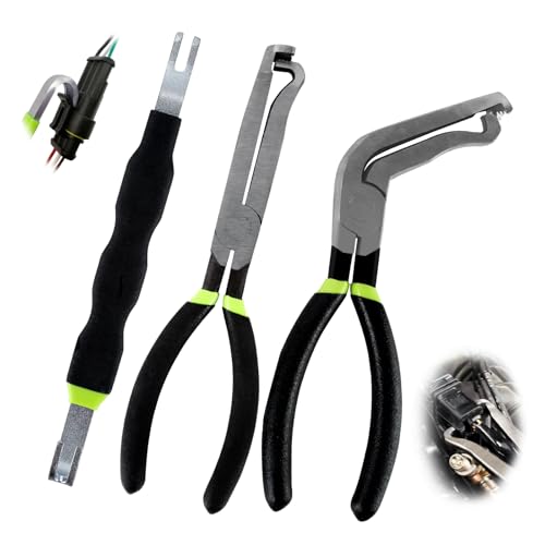 3PCS Electrical Disconnect Pliers Set,37960 Straight +37980 60° +13120 Electrical Disconnect Pliers for Cars,Carbon Steel Fuel Line Disconnect Tool Set, Connector Repairs for Mechanics and DIYers