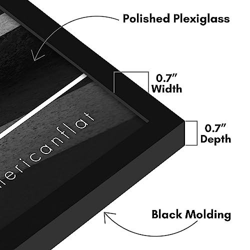 Americanflat 12x36 Picture Frame with Polished Plexiglass - Streamline Collection - Thin Border Picture Frame for Wall Display - Hanging Hardware Included - Black