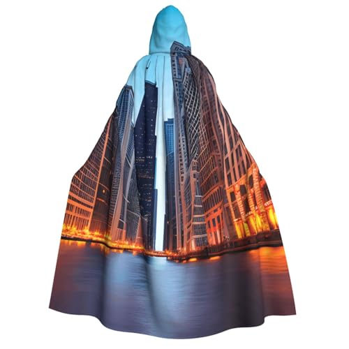 Cape à capuche Chicago USA longue de 190 cm pour festival et bal masqué