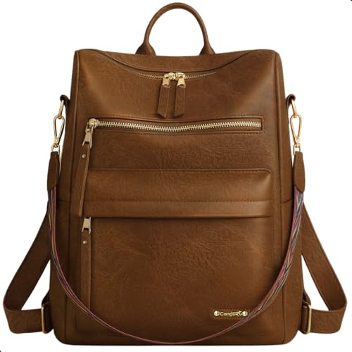 Mochila Bolsa Feminina Estilosa e Resistente Com Bolso Antifurto e Alça ajustaveis Perfeita Para Trabalho Dia A Dia Passeio e Faculdade (Café)