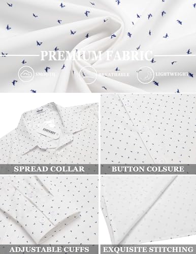 Coofandy Button Up Shirt For Men Patterned Long Sleeve Regular Fit Formal Dress Shirt Mens Wedding Shirt thumb #3