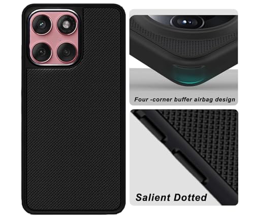 Image of Back Cover Case Compatible for Motorola Edge 60 Stylus (Textured Grip Design | Camera Protetion | Slim and Light Weight | Soft Touch and Feel | Black)